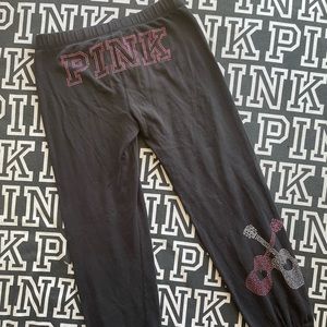 PINK VICTORIAS SECRET BLING ROCK & ROLL VINTAGE PANTS MEDIUM 💕🎸